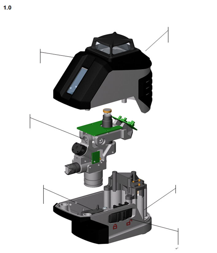 KRAFTOOL LL360, лазерный нивелир (34645) - посмотреть вариант разборной схемы