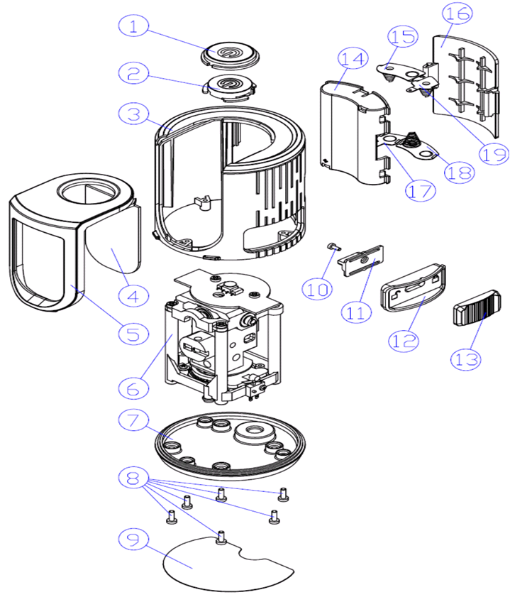 KRAFTOOL CL 20, лазерный нивелир (34701) - разборная схема