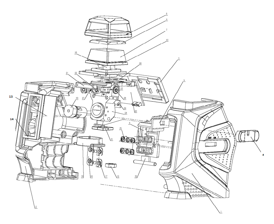 STAYER 20 м, лазерный нивелир, Professional (34962) - разборная схема