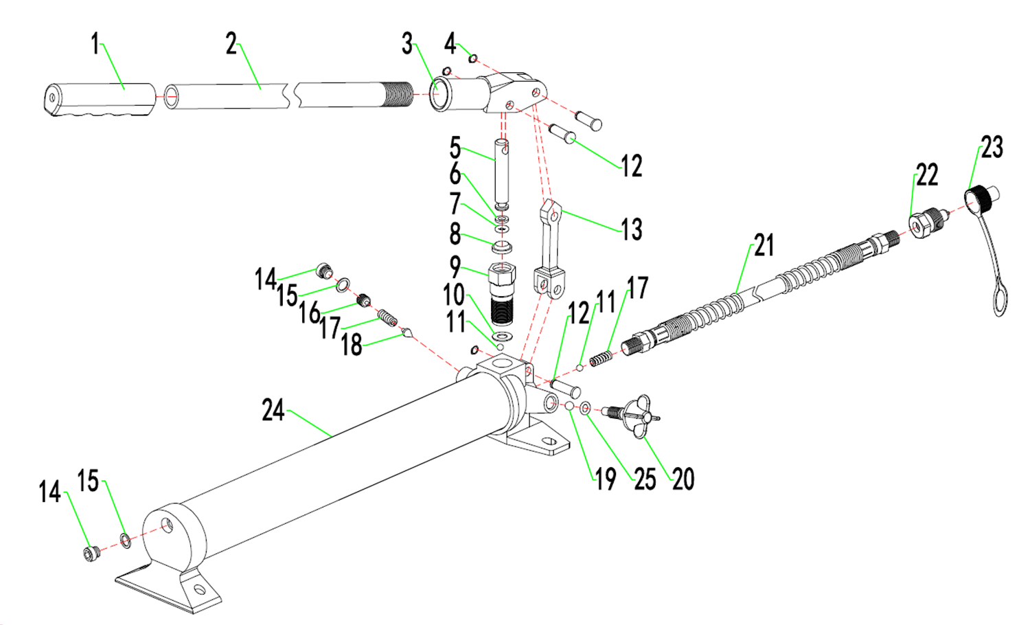 KRAFTOOL 10 т, в пластиковом кейсе, набор для правки кузова (43435-10) - разборная схема