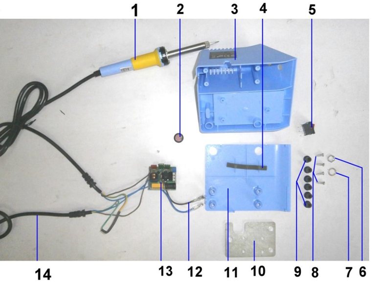 ЗУБР ПС-50А, 48 Вт, 150 - 450°C, паяльная станция (55332) - посмотреть вариант разборной схемы