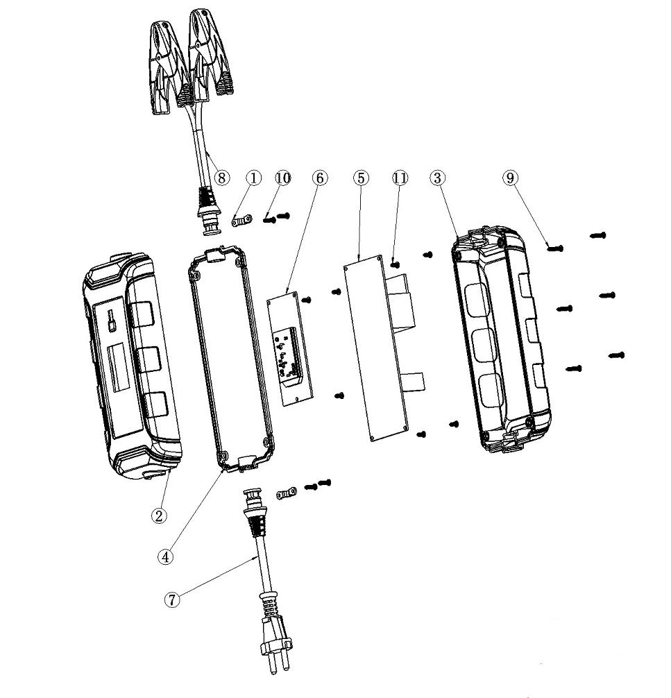 ЗУБР ЗУ-120, 6/12 В, 4 А, интеллектуальное зарядное устройство для аккумуляторов, Профессионал (59300) - посмотреть вариант разборной схемы