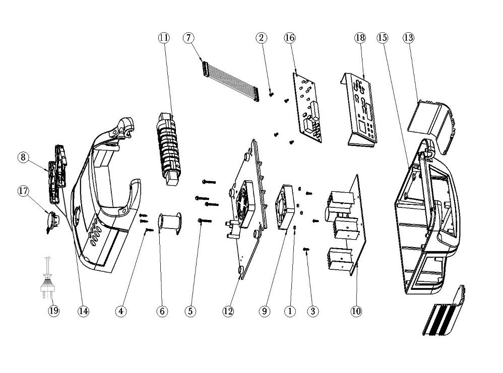 ЗУБР ЗУ-240, 6/12/24 В, 2-12 А, розетка 12 В, интеллектуальное зарядное устройство для аккумуляторов, Профессионал (59305) - посмотреть вариант разборной схемы