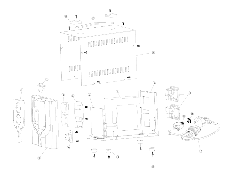 ЗУБР 2000ВА, 2 кВт, автоматический стабилизатор напряжения, Профессионал (59375-2) - посмотреть вариант разборной схемы