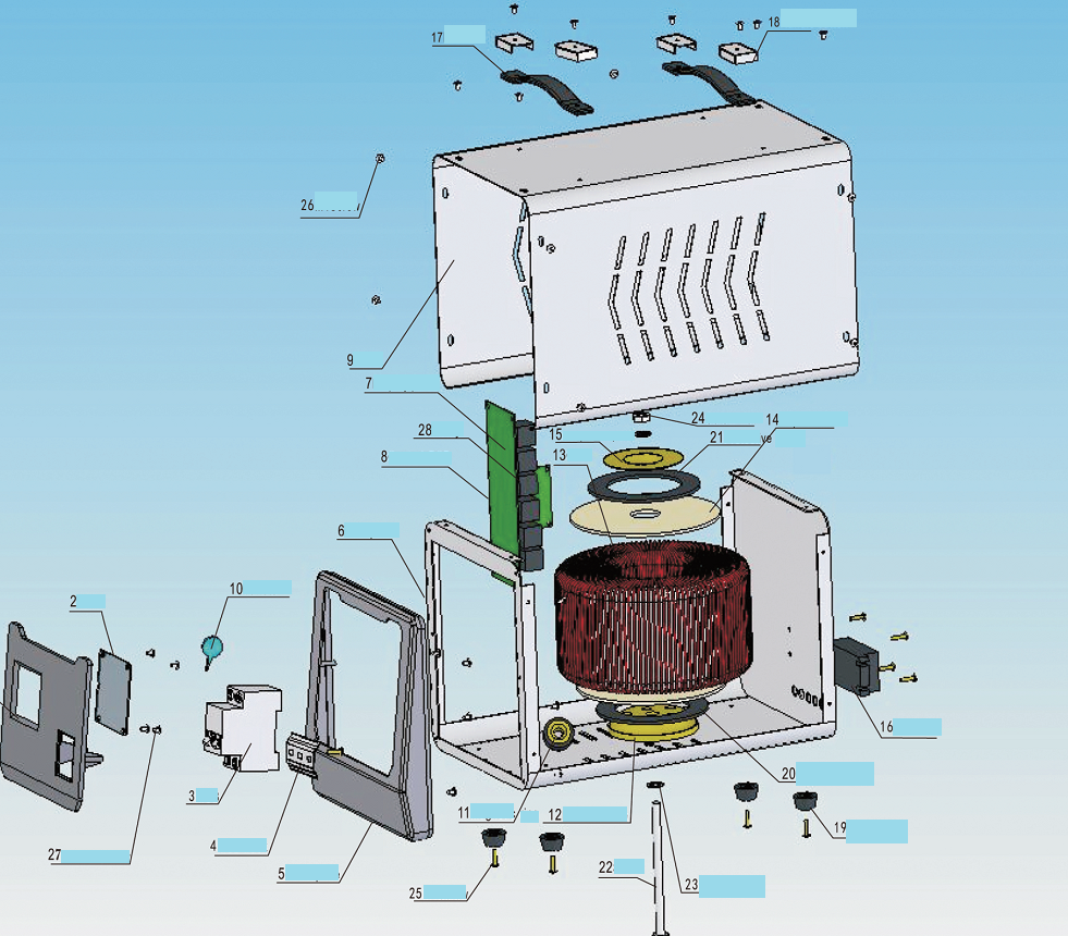 ЗУБР 5000ВА, 5 кВт, автоматический стабилизатор напряжения, Профессионал (59380-5) - посмотреть вариант разборной схемы