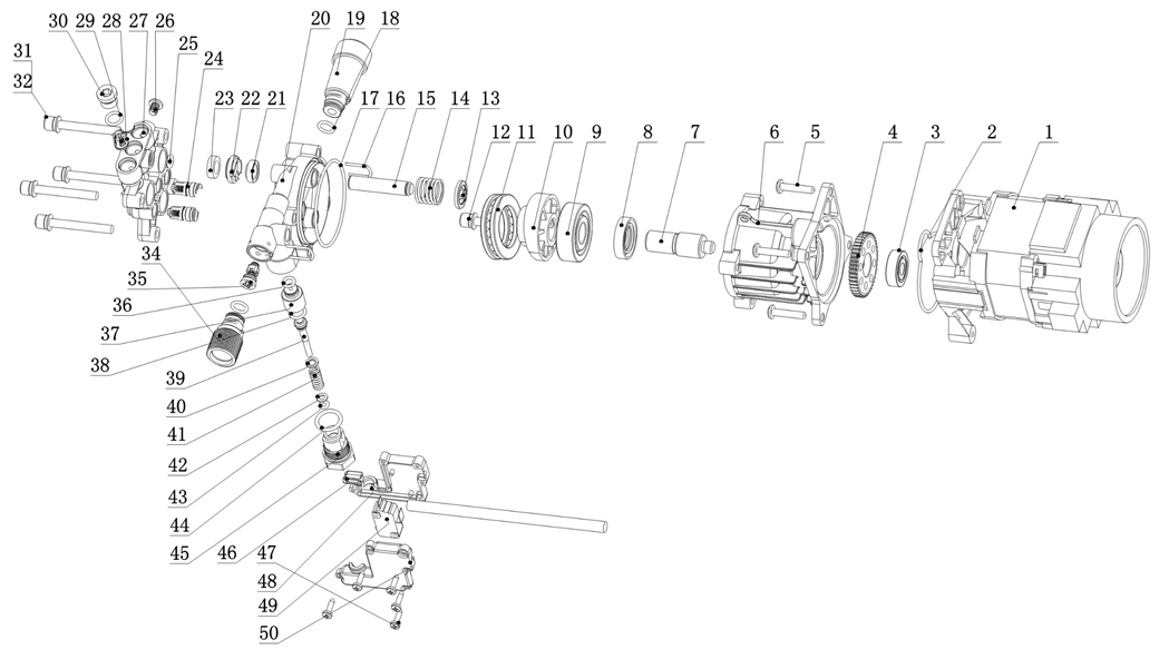 ЗУБР 140 Атм, 1700 Вт, мойка высокого давления, пистолет МИГ-180 (АВД-140) - посмотреть вариант разборной схемы