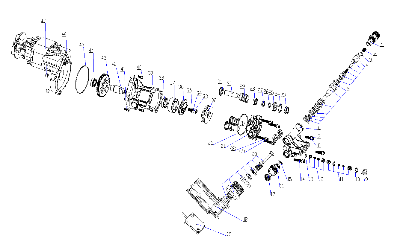 ЗУБР 160 Атм, 2100 Вт, мойка высокого давления, пистолет МИГ-180 (АВД-160) - посмотреть вариант разборной схемы