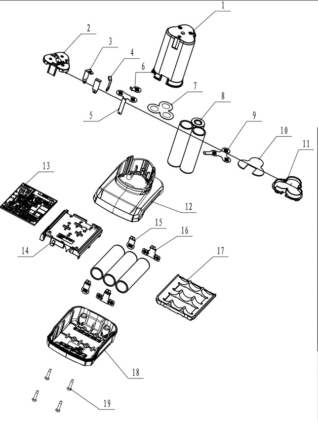 ЗУБР С1-12, 12 В, 4.0 А·ч, аккумуляторная батарея (АКБ-С1-12-4) - разборная схема