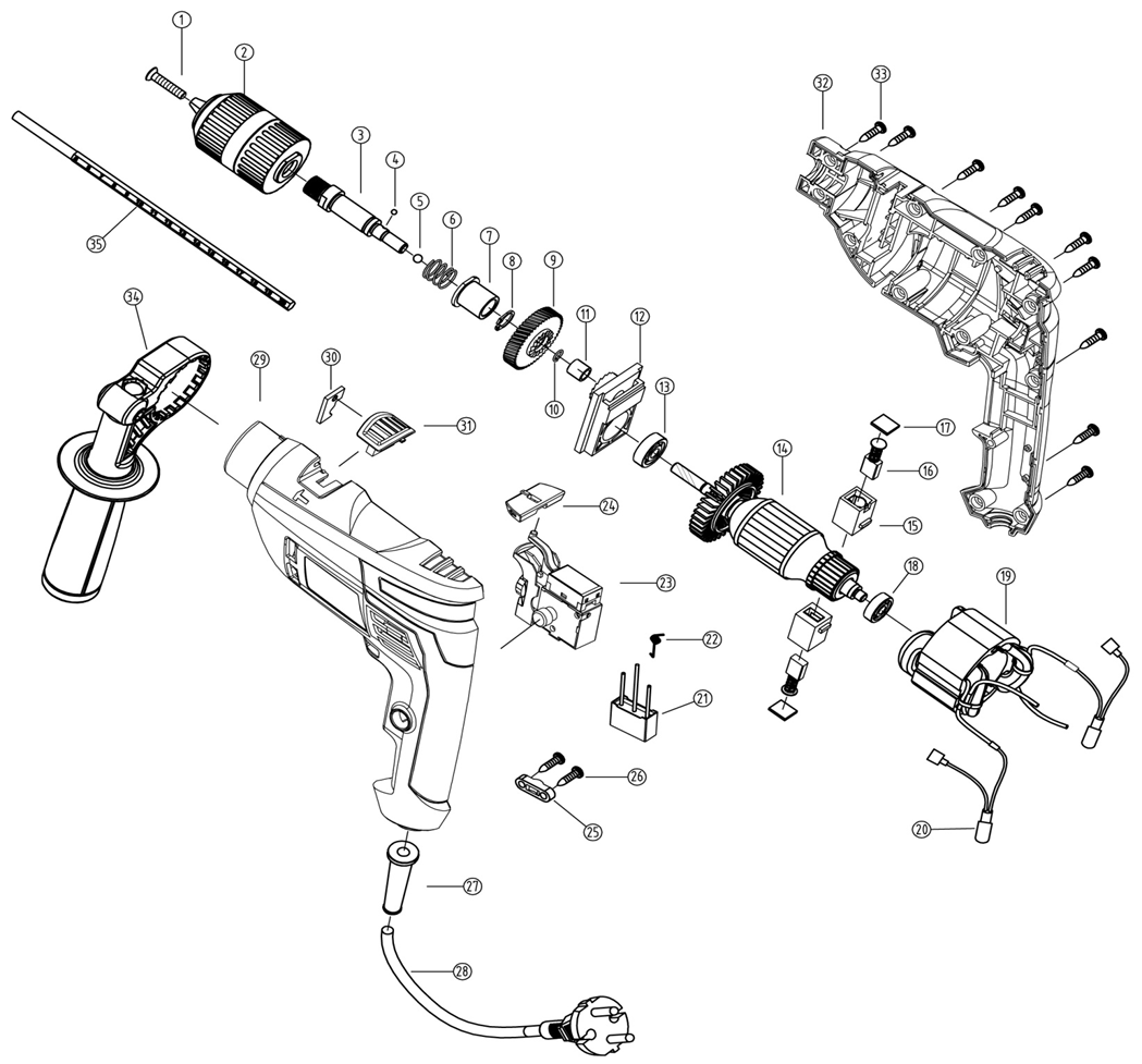 Инструмент [ДУ-600] - разборная схема