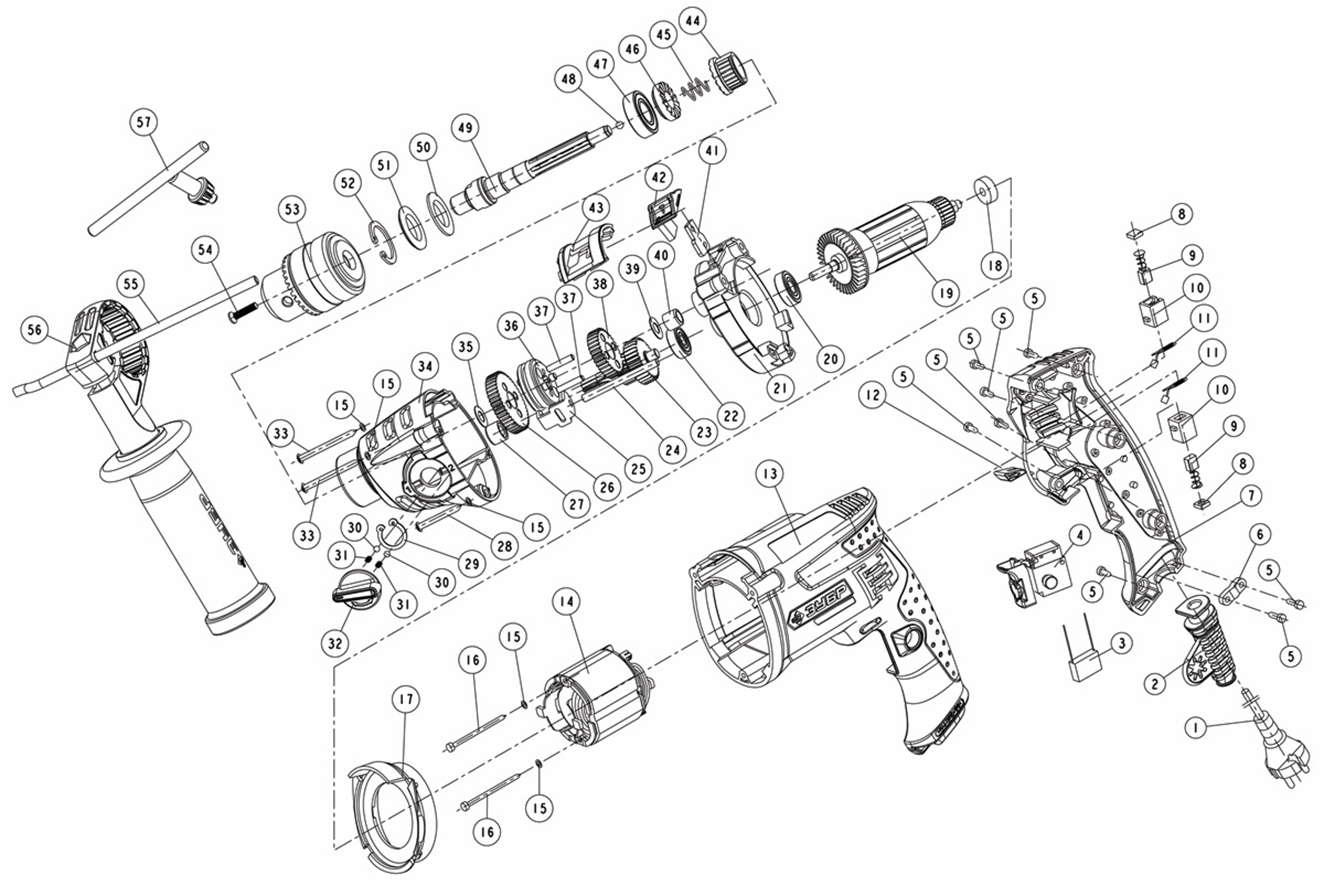 Инструмент [ДУ-П1100-2] - посмотреть вариант разборной схемы
