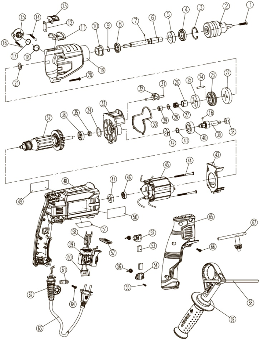 Инструмент [ДУ-П900-2] - разборная схема