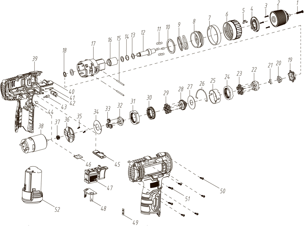 Инструмент [ДШЛ-121] - посмотреть вариант разборной схемы