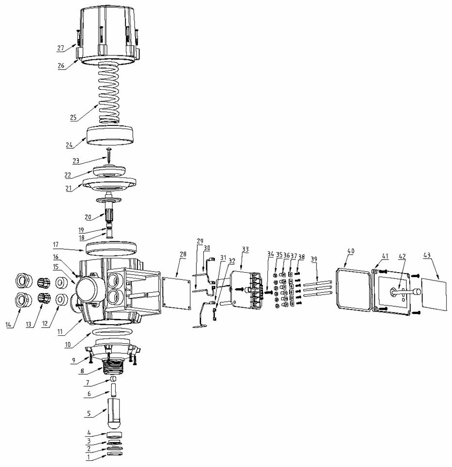 ЗУБР 1.5-10 Атм, блок автоматики (ЗБА) - разборная схема