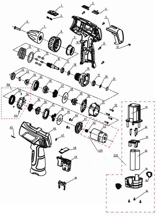 Инструмент [ЗДА-10.8-Ли-К] - посмотреть вариант разборной схемы
