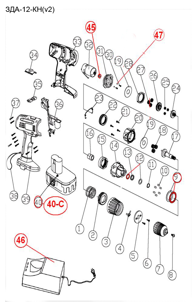 Инструмент [ЗДА-12-К] - посмотреть вариант разборной схемы