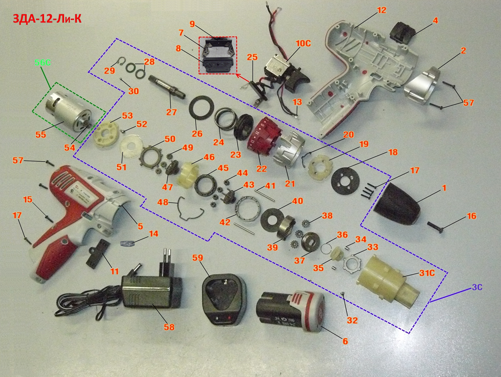 Инструмент [ЗДА-12-Ли-К] - разборная схема