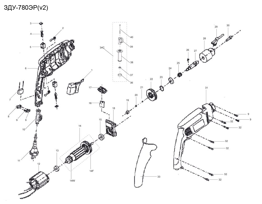 Инструмент [ЗДУ-780ЭР] - посмотреть вариант разборной схемы