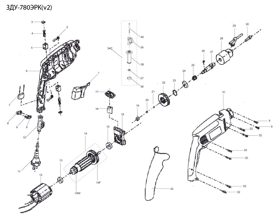 Инструмент [ЗДУ-780ЭРК] - разборная схема