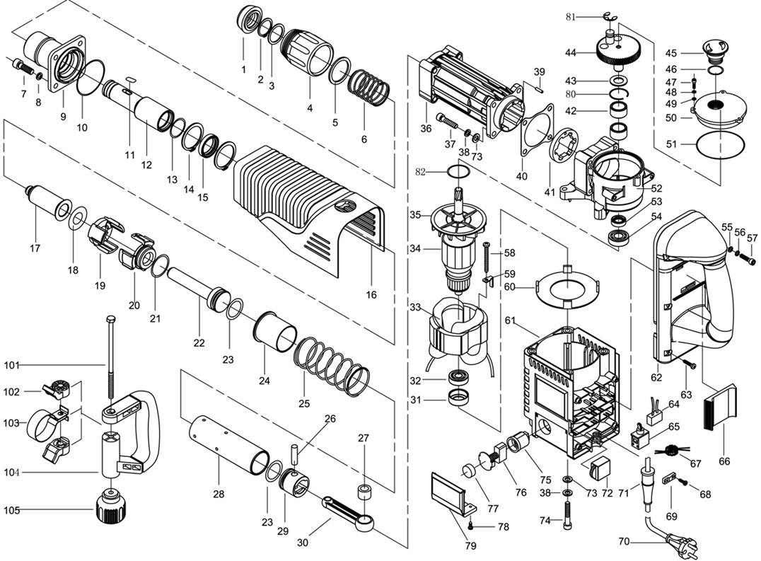Инструмент [ЗМ-1500ЭК] - разборная схема