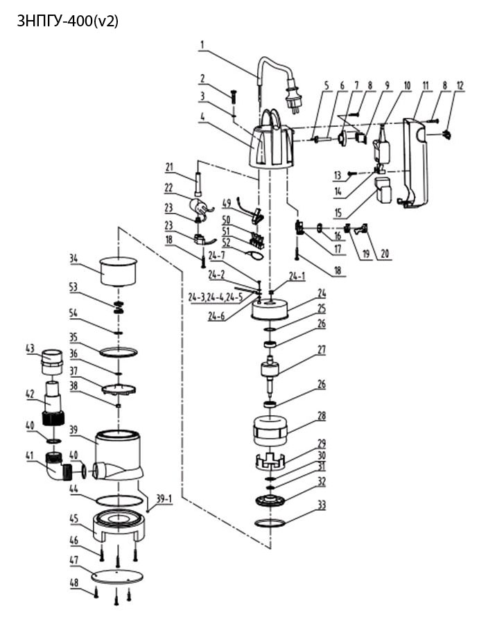 Инструмент [ЗНПГУ-400] - разборная схема