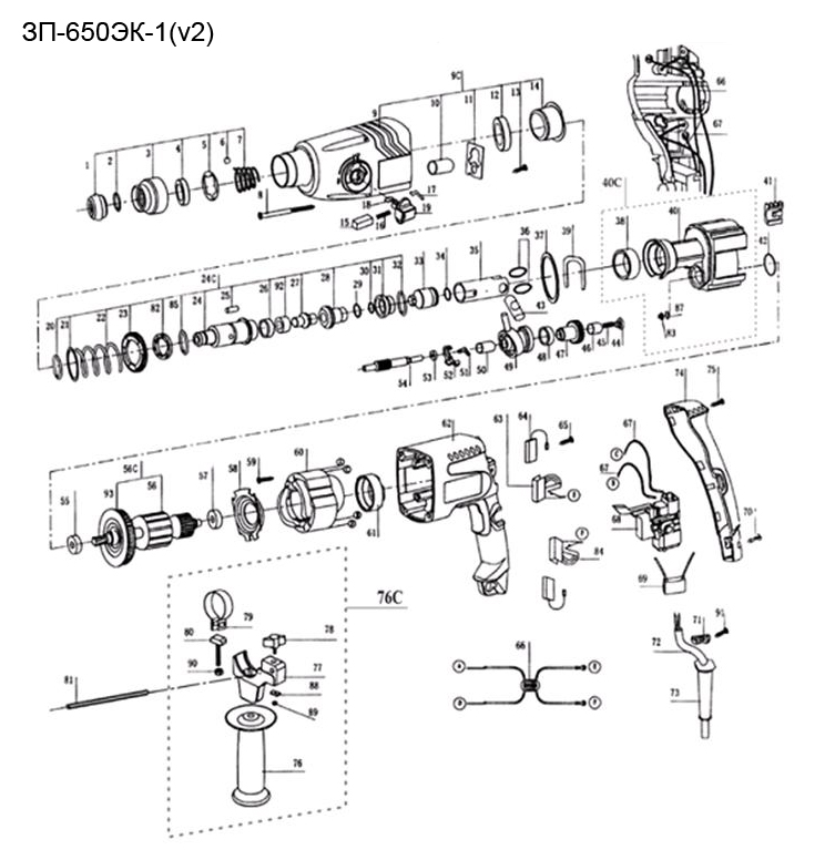 Инструмент [ЗП-650ЭК] - посмотреть вариант разборной схемы