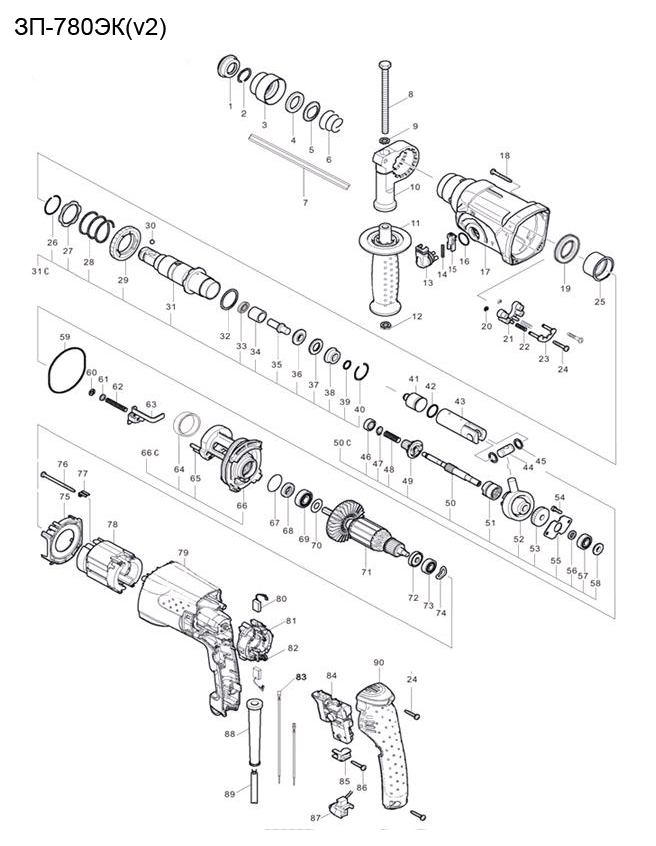 Инструмент [ЗП-780ЭК] - разборная схема