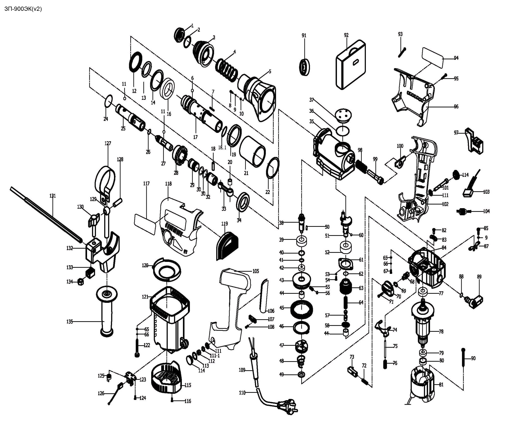 Инструмент [ЗП-900ЭК] - разборная схема