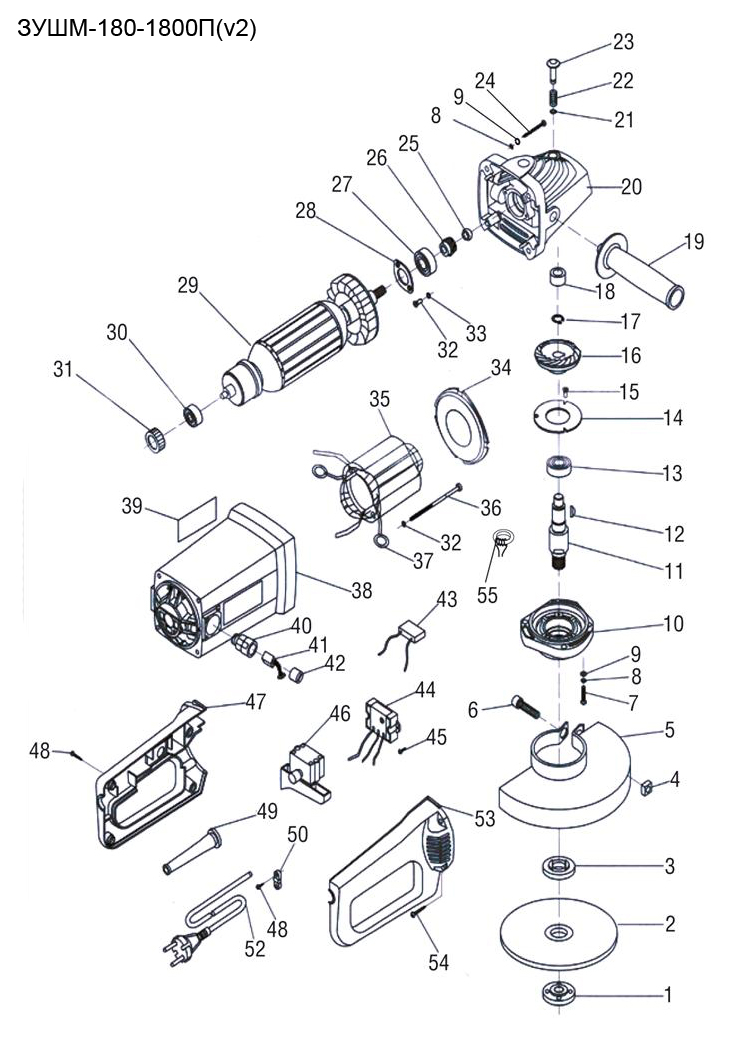 Инструмент [ЗУШМ-180-1800П] - посмотреть вариант разборной схемы