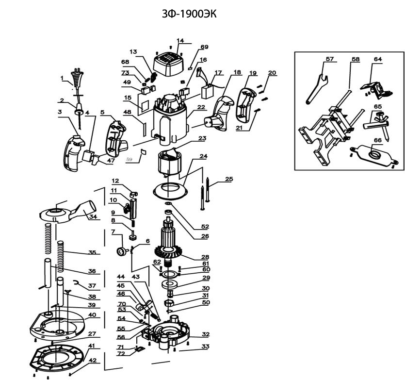Инструмент [ЗФ-1900ЭК] - посмотреть вариант разборной схемы