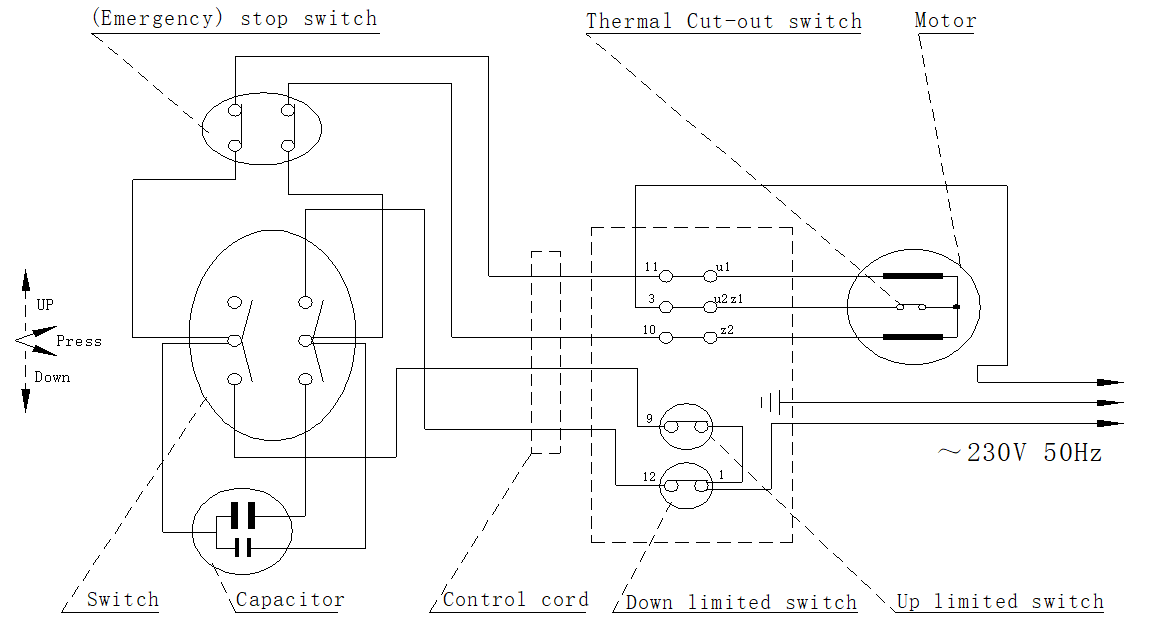 ЗУБР 125 / 250 кг, 1600 В, электрический тельфер (ЗЭТ-250) - посмотреть вариант разборной схемы