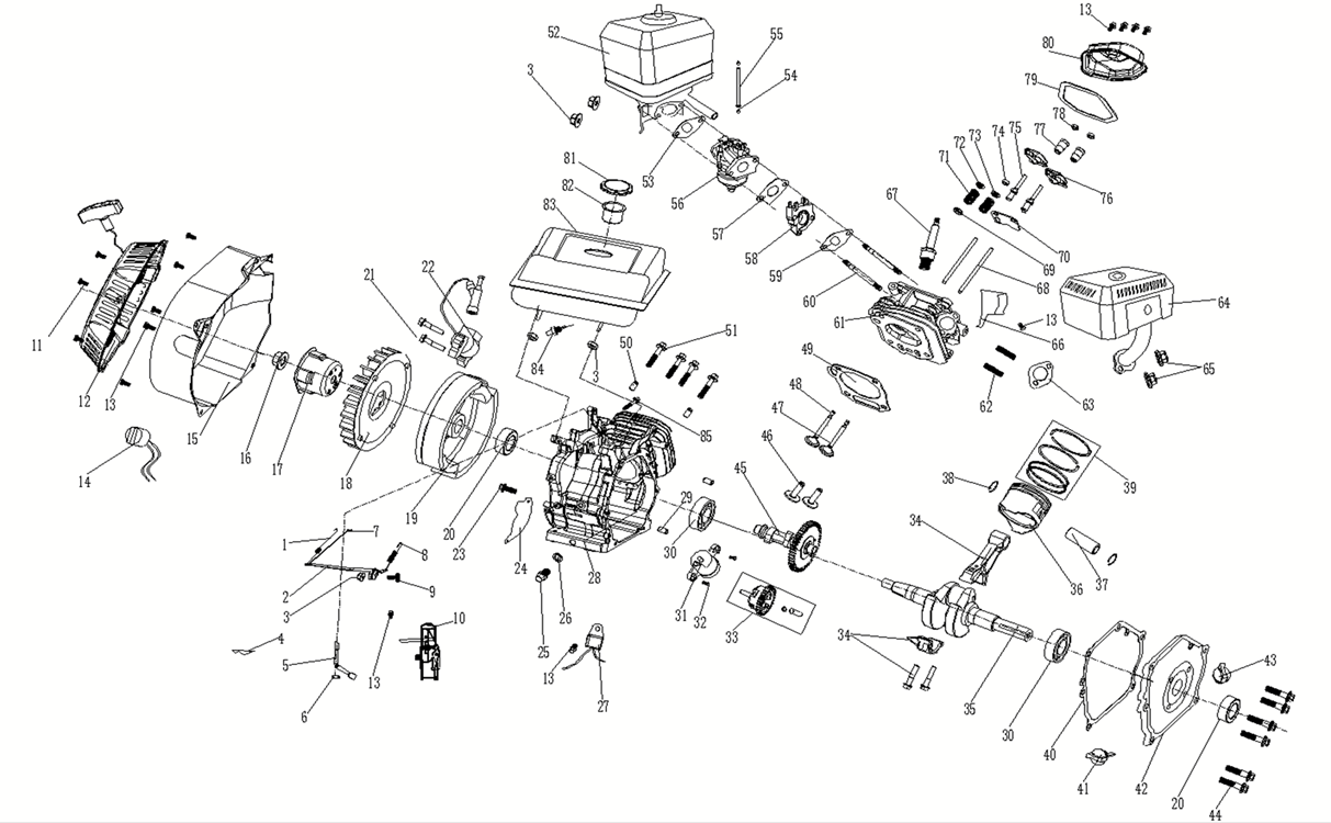 ЗУБР 1000 л/мин, мотопомпа бензиновая (МП-1000) - посмотреть вариант разборной схемы
