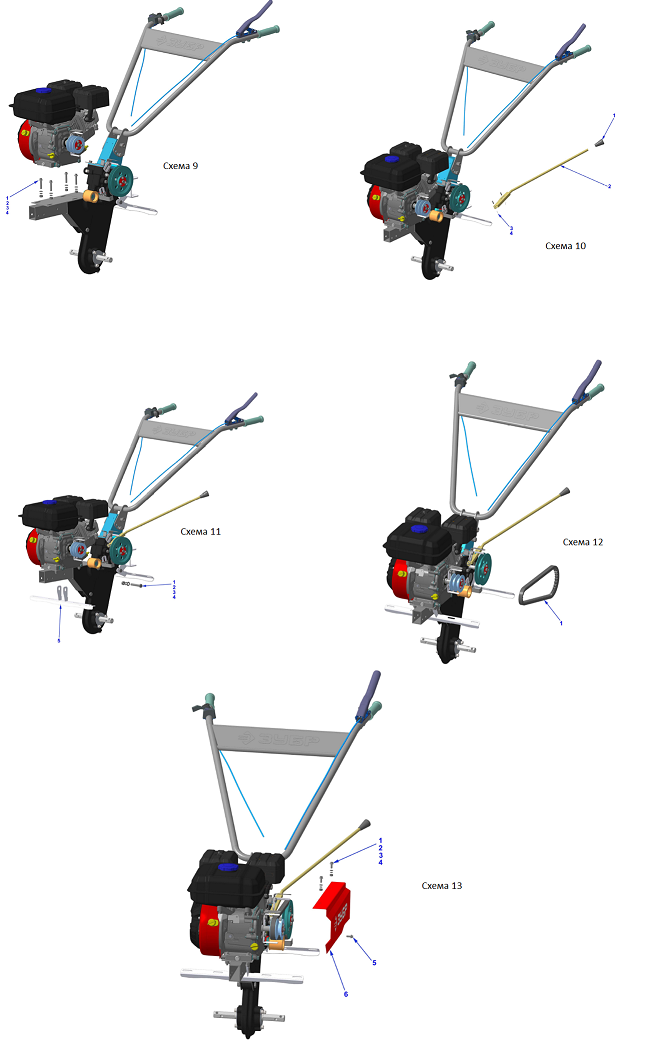 ЗУБР 7 л.с., мотоблок (МТБ-300) - посмотреть вариант разборной схемы