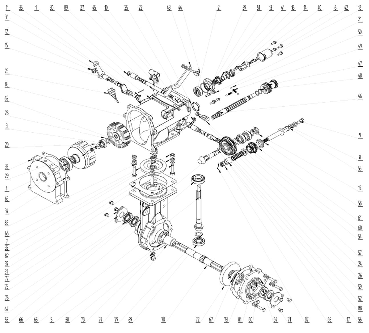 ЗУБР 7 л.с., мотоблок с ВОМ (МТШ-500) - посмотреть вариант разборной схемы