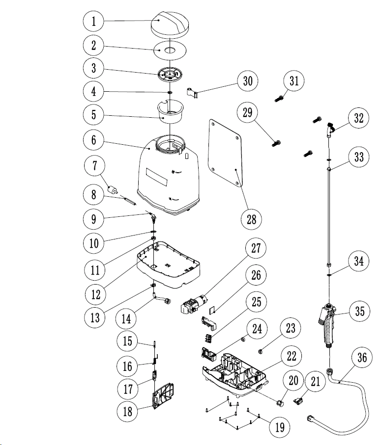 ЗУБР 15 л, аккумуляторный опрыскиватель (ОПЛ-15) - разборная схема