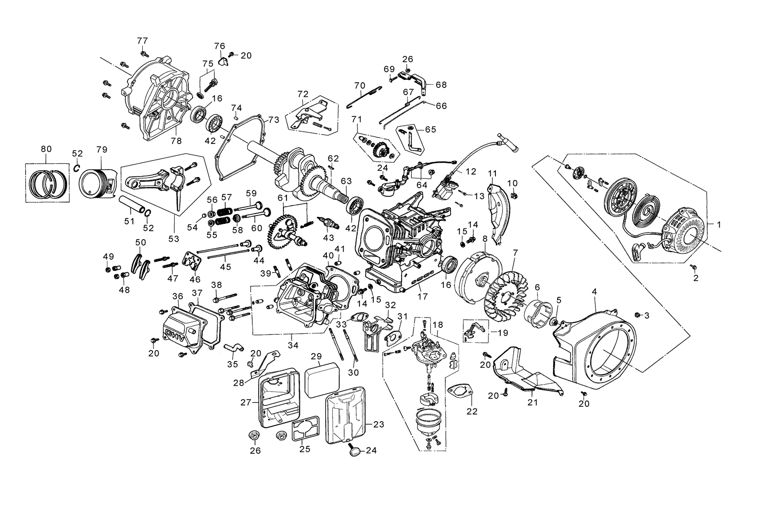 ЗУБР 2200 Вт, бензиновый генератор (СБ-2200) - посмотреть вариант разборной схемы