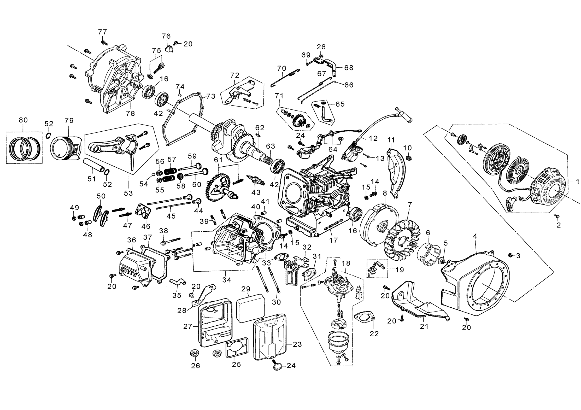 ЗУБР 2800 Вт, бензиновый генератор (СБ-2800) - посмотреть вариант разборной схемы