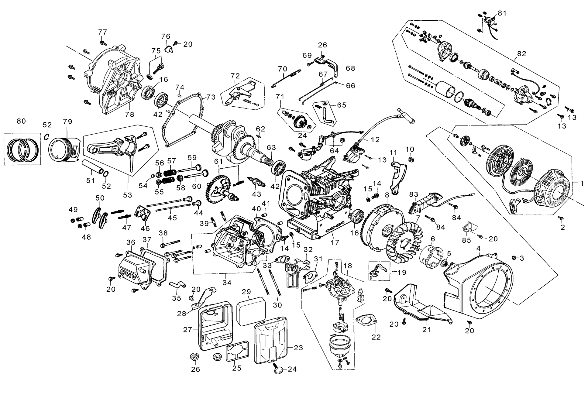 ЗУБР 3300 Вт, бензиновый генератор (СБ-3300) - посмотреть вариант разборной схемы