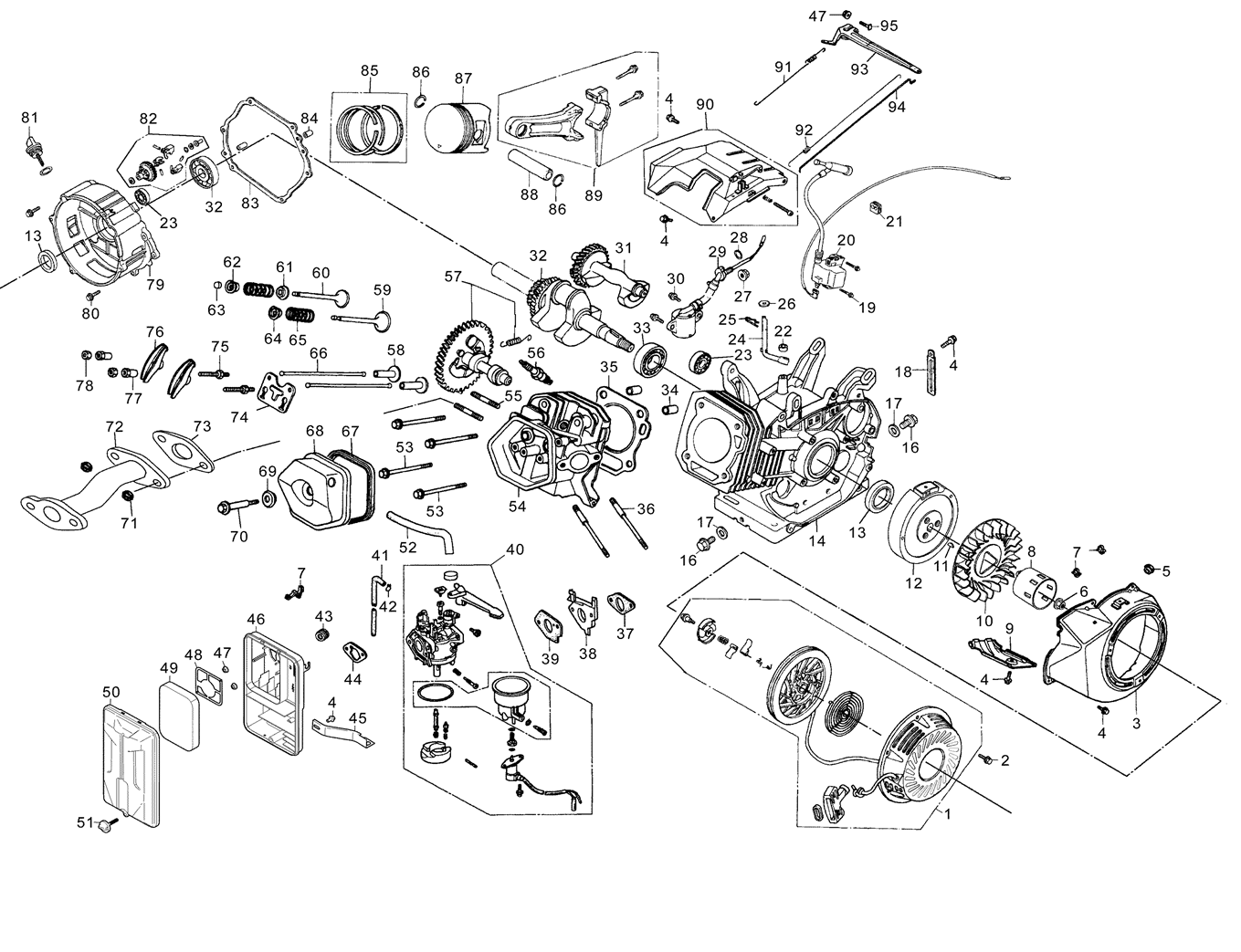 ЗУБР 5500 Вт, бензиновый генератор (СБ-5500) - посмотреть вариант разборной схемы