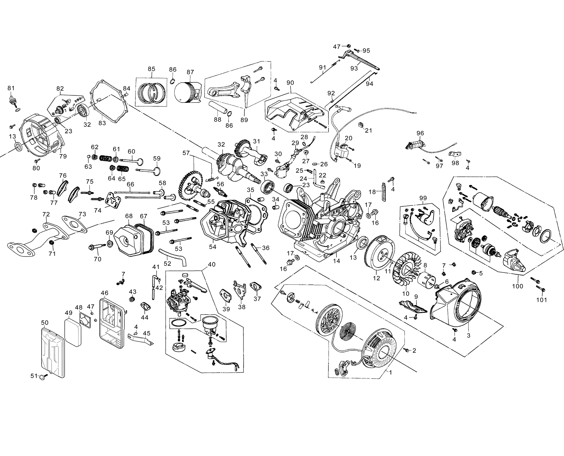 ЗУБР 5500 Вт, бензиновый генератор (СБ-5500) - посмотреть вариант разборной схемы