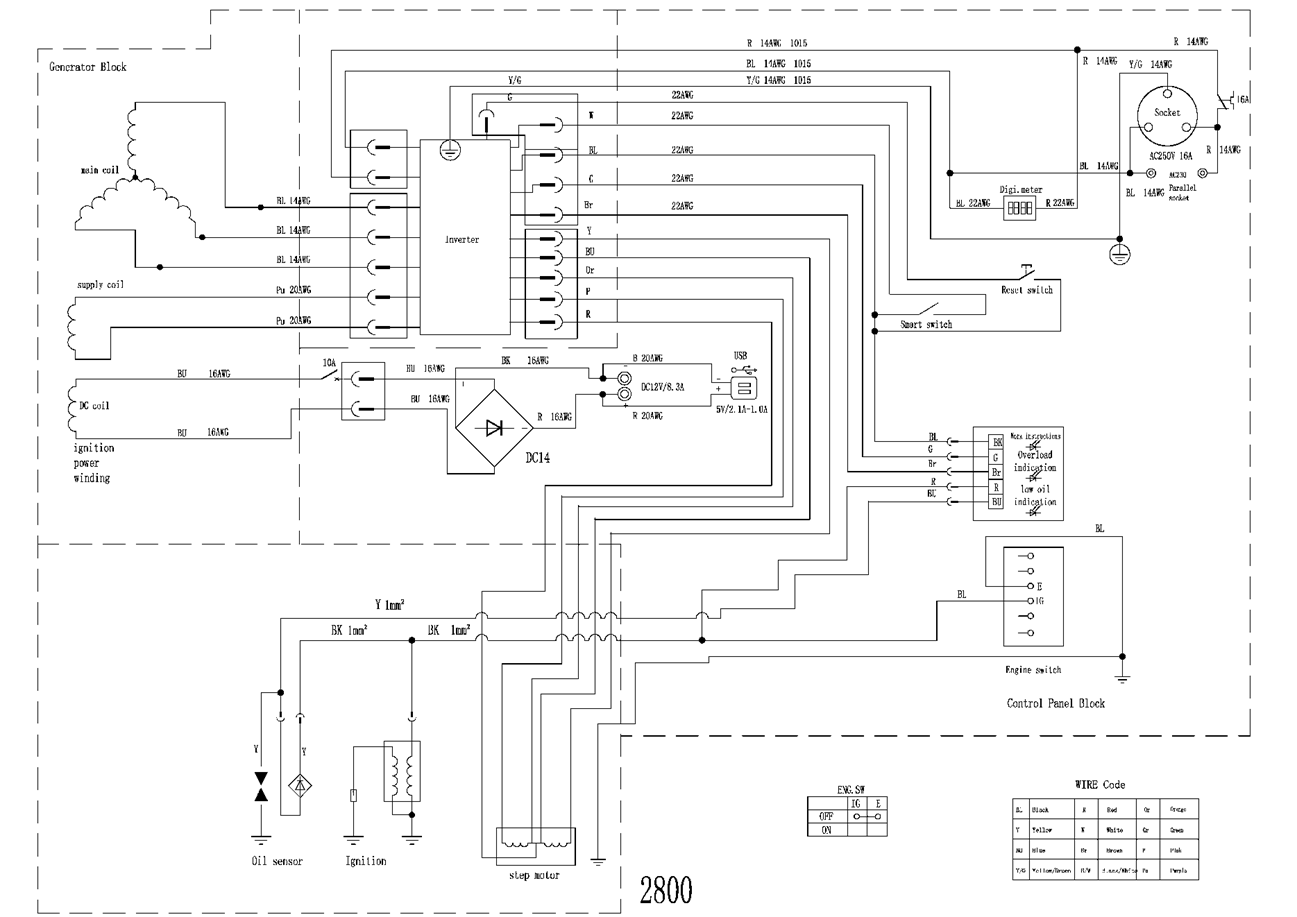ЗУБР 2800 Вт, инверторный генератор (СБИ-2800) - посмотреть вариант разборной схемы