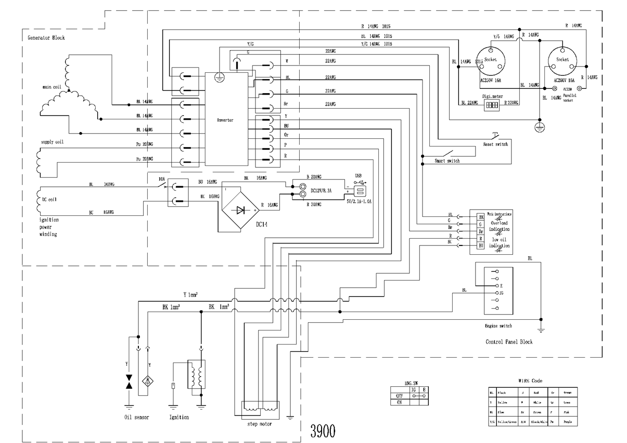 ЗУБР 3900 Вт, инверторный генератор (СБИ-3900) - посмотреть вариант разборной схемы