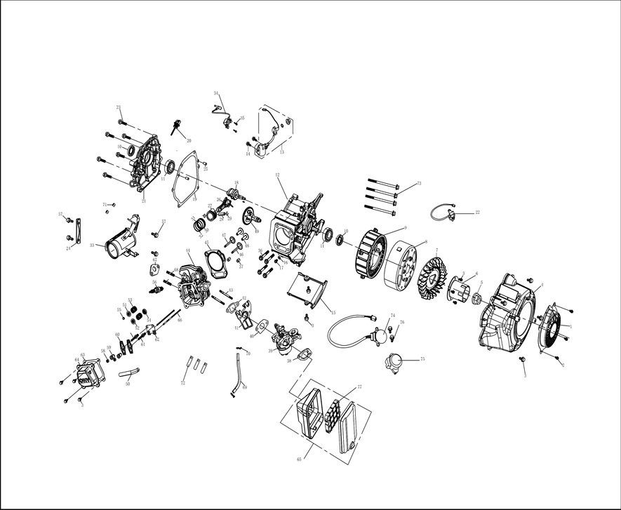 ЗУБР 3900 Вт, инверторный генератор (СБИ-3900) - посмотреть вариант разборной схемы