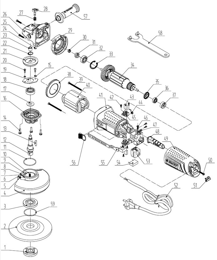 Инструмент [УШМ-П125-850] - разборная схема