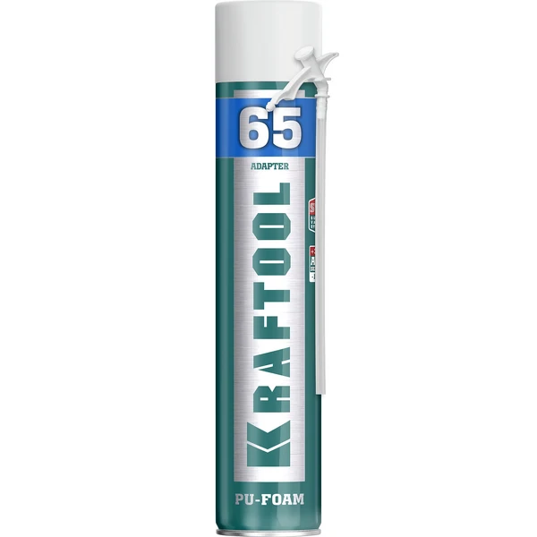 KRAFTOOL ADAPTER 65, 750 мл, адаптерная, всесезонная, SVS, не залипающий клапан, выход до 45 л, монтажная пена (41175)