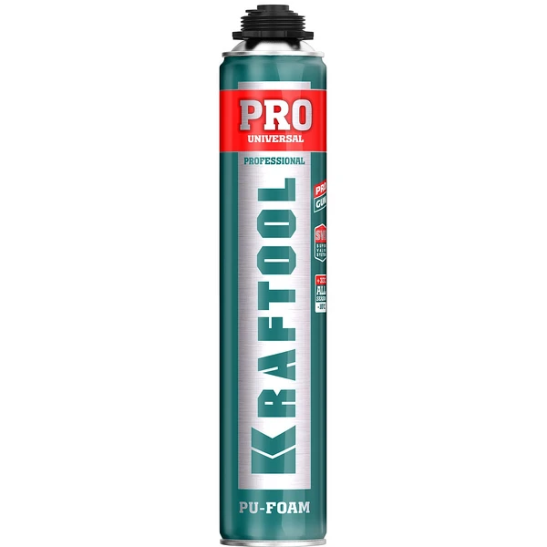 KRAFTOOL PRO, 750 мл, пистолетная, всесезонная, SVS, не залипающий клапан, выход до 45 л, монтажная пена (41182)