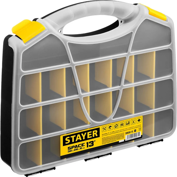 STAYER HANDY-9, 230 x 120 x 35 мм, (9″), пластиковый органайзер с 18 ячейками (38051-09) - Фото 5
