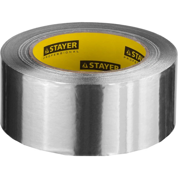STAYER ProTape, 75 мм, 50 м, до 120 °С, самоклеящаяся алюминиевая лента, Professional (12268-75-50) - фото 3
