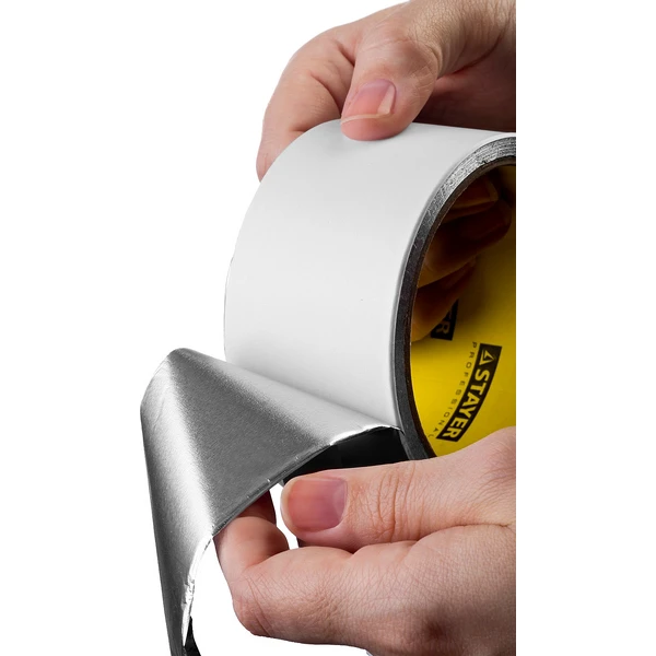STAYER ProTape, 75 мм, 50 м, до 120 °С, самоклеящаяся алюминиевая лента, Professional (12268-75-50) - фото 4