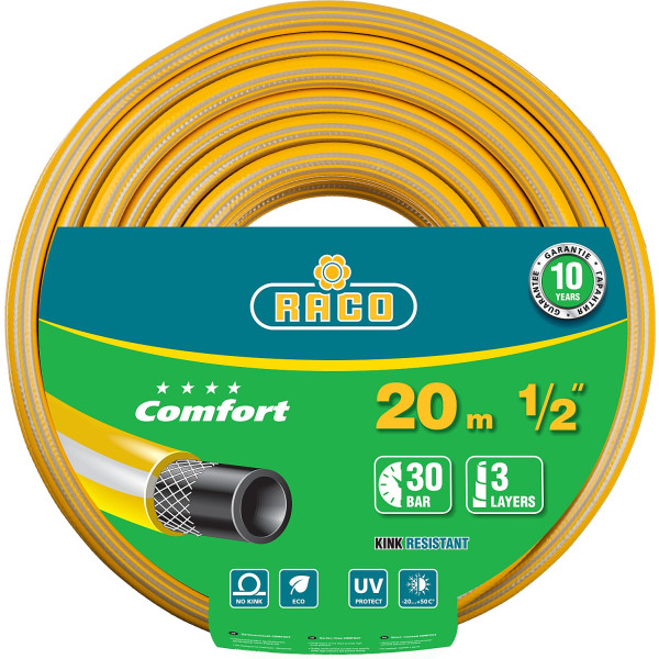 RACO COMFORT, 1/2″, 20 м, 30 атм, трёхслойный, армированный, поливочный шланг (40303-1/2-20)