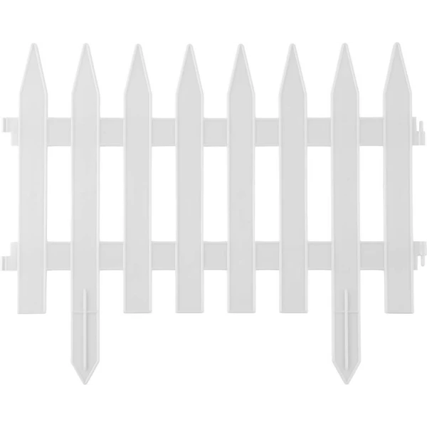 GRINDA Классика, 28 х 300 см, белый, 7 секций, декоративный забор (422201-W)